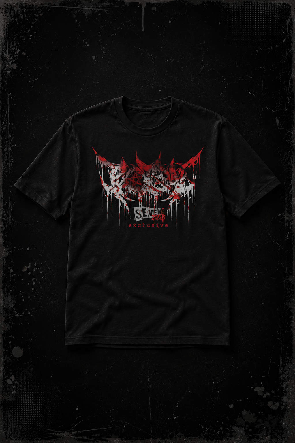 SEVEN2008 RAVE TEE — BLACK HEATHER